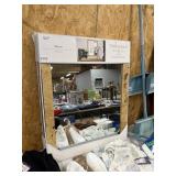 Threshold burl wood veneer wall mirror 24inx30in