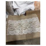 6ft L burlap & lace table runner 12ct
