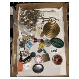 Misc rings- pill boxes-key chains lot