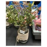 Ball mason jar floral decor 8in H jar