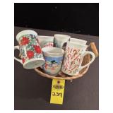 Basket Of Christmas Mugs