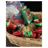 Basket Of Vintage Christmas Ornaments