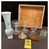 Basket Of Vintage Glassware