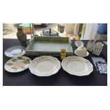 Wooden Tray Of Misc Home Items