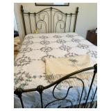 Full Size Metal Bed & Bedding