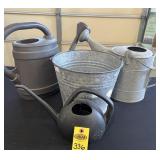 3 Watering Cans & Bucket
