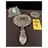 Vintage Silverplate Clock & Mirror