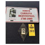 Nc Bicentennial Car Plate & Stamp