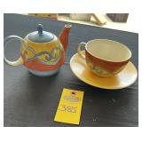 H P Dodge & Son Ceramic Tea Pot, Cup & Saucer