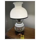 G W T W Style Milk Glass Hurricane Lamp