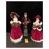 3 Vintage Christmas Carolers 18' H