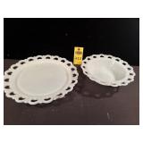 Vintage Anchor Hocking Milk Glass Lace Edge