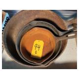 3 Cast Iron Pans 12', 8', 6'