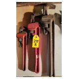 3 Pipe Wrenches 10" & 14" & 18"