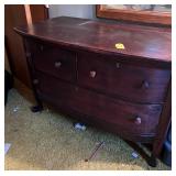 Antique Bow Front Dresser 27" Hx 42" Wx 22" D