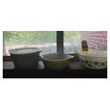3 Vtg Pyrex " Crazy Daisy" Casserole Dishes