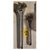 2 Adjustable Wrenches 15" & 10"