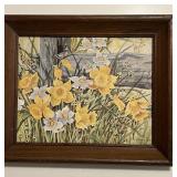 Daffodils Print Signed E Carpenter