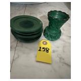 Vintage Art Deco Malachite/ 5 Coasters And