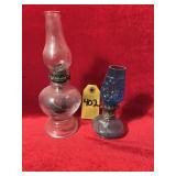 Two Miniature Kerosene Lamps