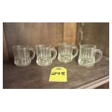 Vtg Federal Glass Mini Beer Mug Shot Glasses