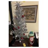 Vintage Silver Aluminum Tinsel 27" Christmas Tree
