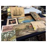 Unframed Oil On Board And Prints