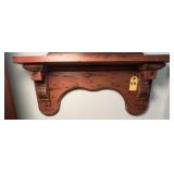 Vtg Homemade Wooden Wall Shelf