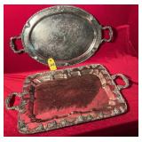Two Vintage Silverplate Serving Trays