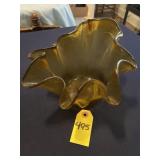 Mid Century Modern Amber Art Glass