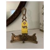 Vtg Brass Tabletop Easel In Baroque Style