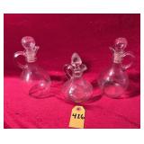 3 Vtg Cruets