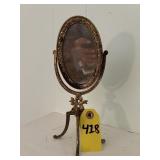 Art Nouveau Tabletop Brass Mirror