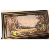 Vtg Signed Oil On Board Forest Scene