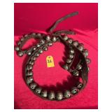 Antique Brass Sleigh Bells On Leaher Strap