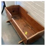 Antique Handmade Pine Rocking Cradle