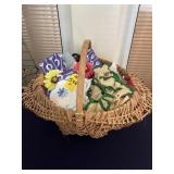 Basket Of Doilies, Napkins & Misc