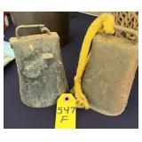 Two Vintage Cow Bells