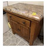 Wooden Sink Cabinet W/ Granite Counter Top