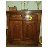 Antique Carved Cabinet 30" Hx 28.5" Wx 14.5" D