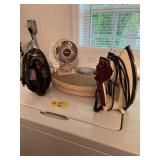 2 Irons, Fan & Bathroomn Scales