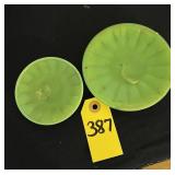 2 Vtg Akro Agate Jadette Toy Plates