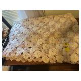 Vintage Homemade Yoyo Quilt