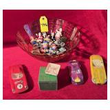 Bowl Of Mini Figurines, Cars & Games
