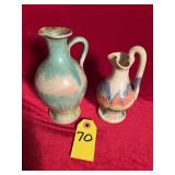 2 Unsigned Pottery Pitchers