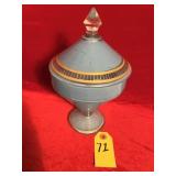 Vtg Westmoreland Blue Pedestal Candy Dish
