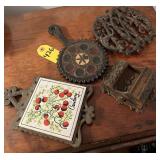 Cast Iron Trivets & Match Holder