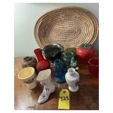 Basket Of Vtg Misc Home Decor