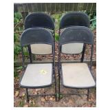 4 Vintage Folding Metal Chairs