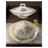 Antique Anchor Pottery Covered Casserole And